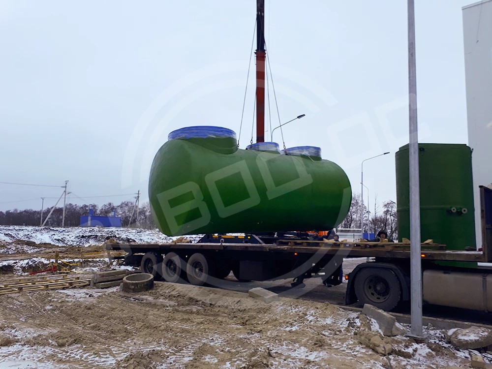Установка резервуаров из стеклопластика